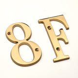 4 Inch Modern Floating Gold Brass House Numbers