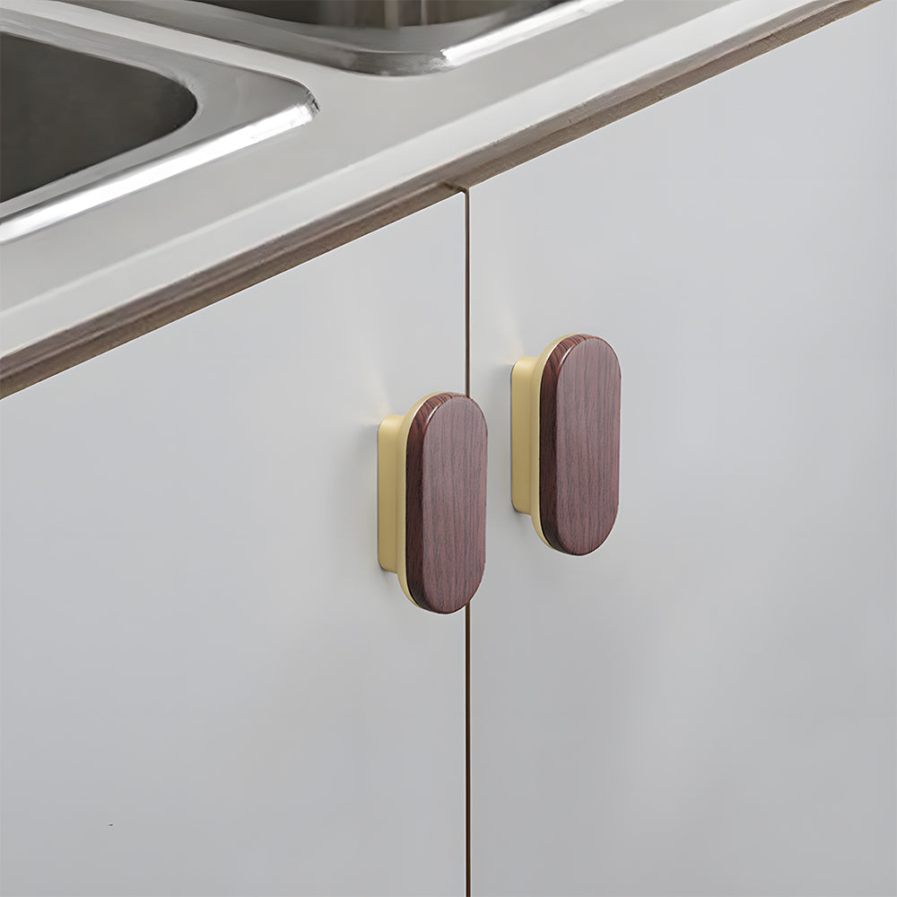 Removable Round Cabinet Wardrobe Door Wooden Handles