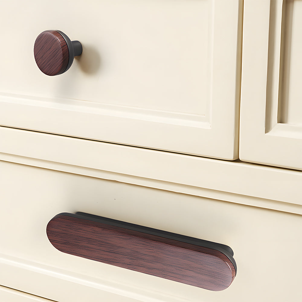 Removable Round Cabinet Wardrobe Door Wooden Handles