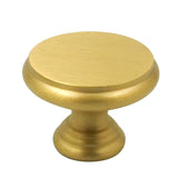 Brushed Brass Round Cabinet Knobs