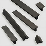 Matte Black Aluminum Alloy Kitchen Hardware Drawer Handles