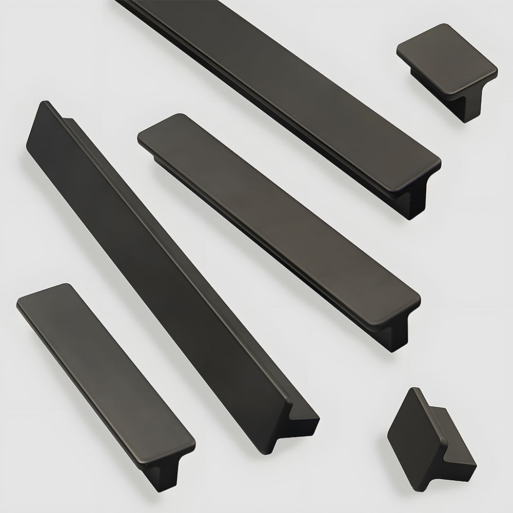 Matte Black Aluminum Alloy Kitchen Hardware Drawer Handles