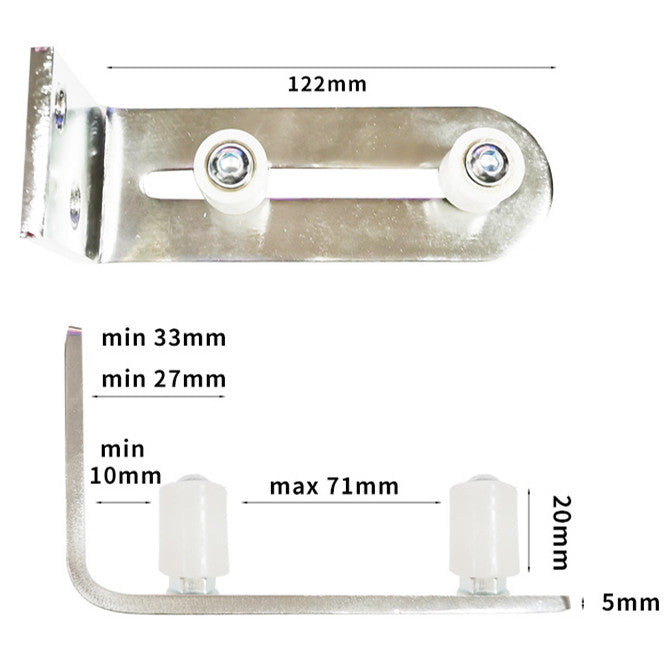Silver Barn Door Floor Guide Smooth Bearings Stay Roller Sliding Adjustable Unique Guide Flush with Floor Durable Steel Frame