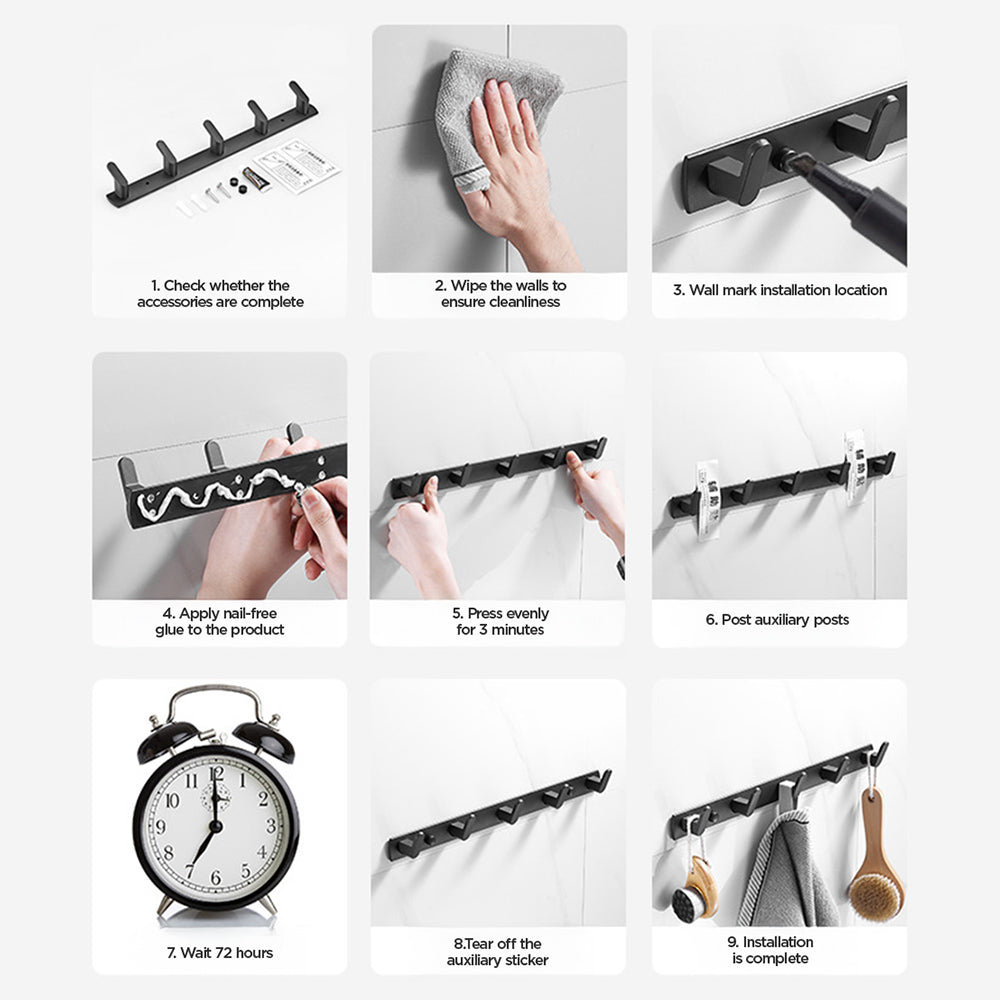 Simple Bathroom Tile Wall Towel Hook