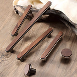 Modern Walnut Wooden Cabinet Handles