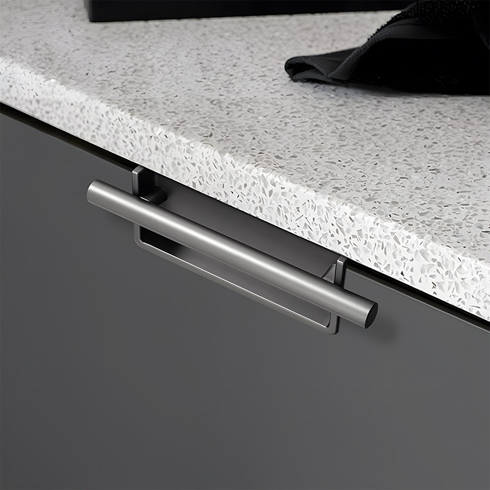 Art Deco Aluminum Alloy Recessed Door Pulls Cabinet Handles