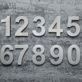 6 Inch Modern Stainless Steel Silver House Numbers
