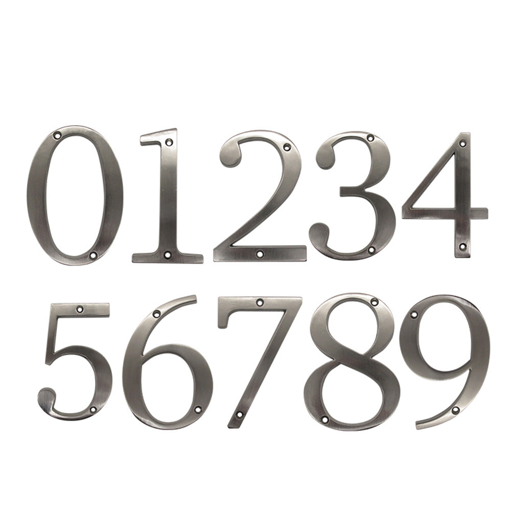 4 Inch Modern Zinc Alloy Silver House Number Signs
