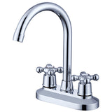Modern 2-handle Silver Centerset Bathroom Sink Faucet