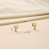 Brass Crystal Handle Cabinet Drawer Double Hole Pulls