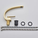 Single Handle Waterfall Arc Bathroom Sink Faucet
