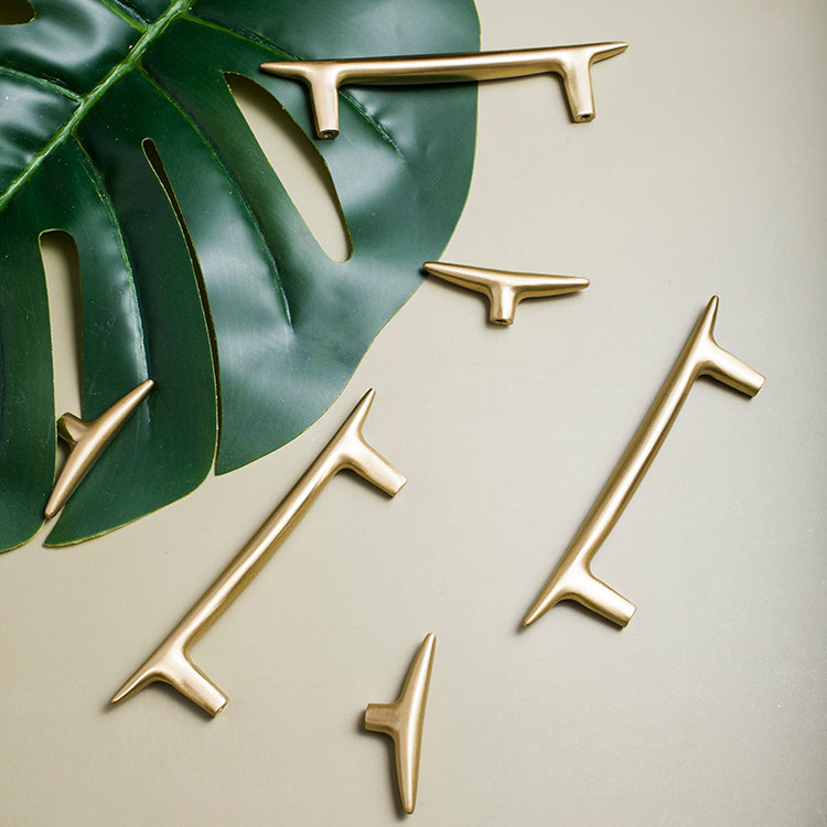 Modernist Soild Gold Brass Cabinet Handles And Kitchen Cupboard Knobs