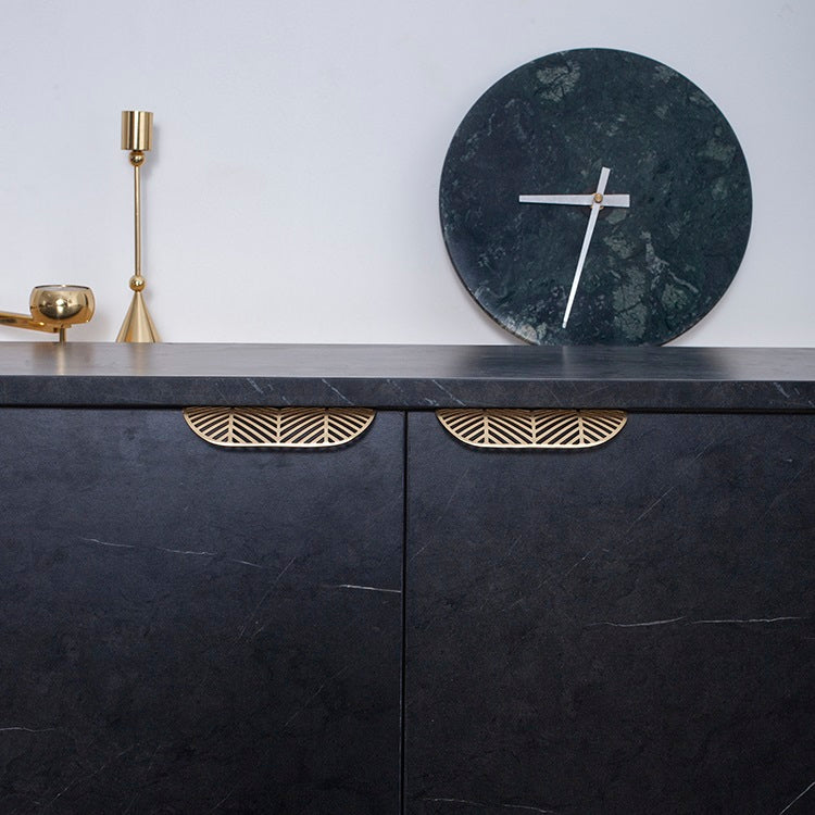 Gold Leaf Brass Cabinet Wardrobe Pulls Drawer Knobs