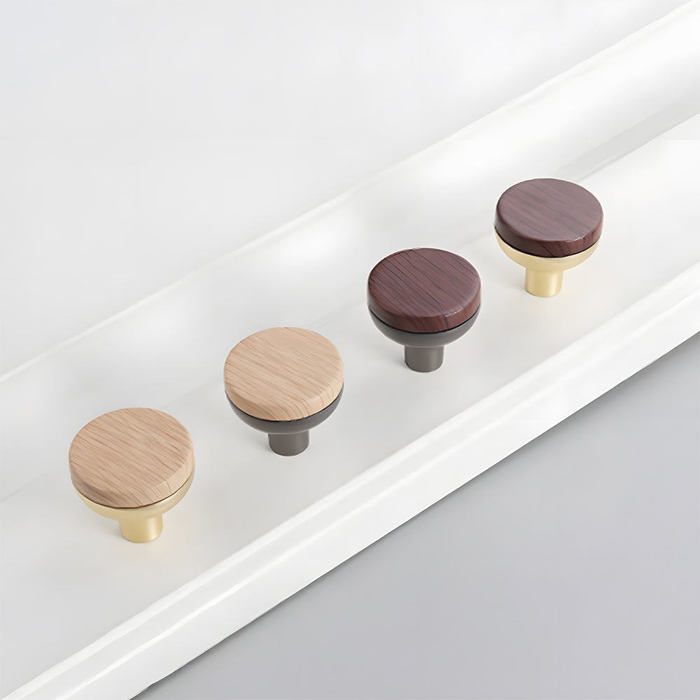 Removable Round Cabinet Wardrobe Door Wooden Handles