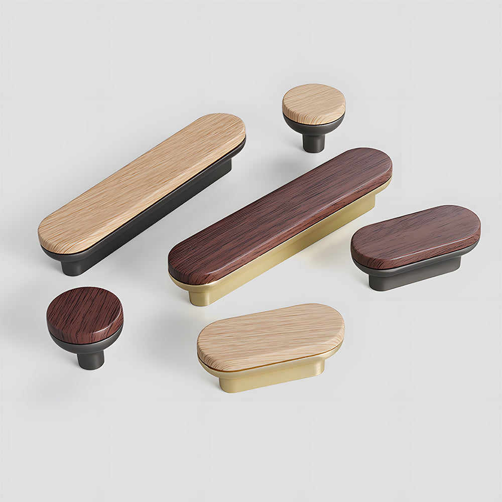 Removable Round Cabinet Wardrobe Door Wooden Handles