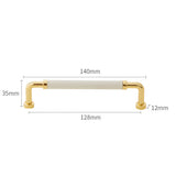 Polished Brass and Leather Cabinet Handles
