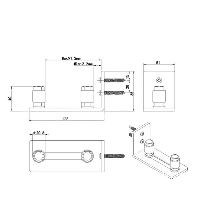 Ball Bearings Design Barn Door Floor Guide Stay Roller Sliding Adjustable Unique Guide Flush with Floor Durable Steel Frame