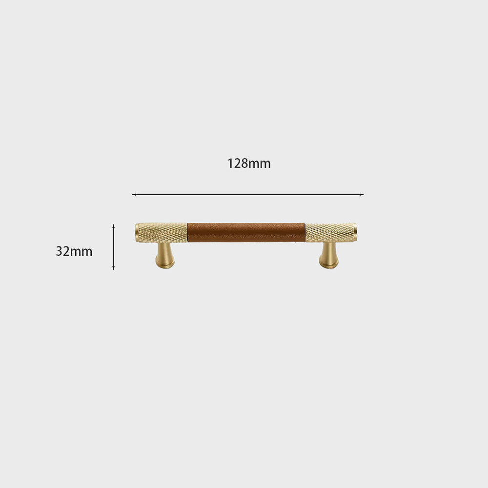 Cowhide Pure Brass Modern Simple Drawer Cabinet Handle