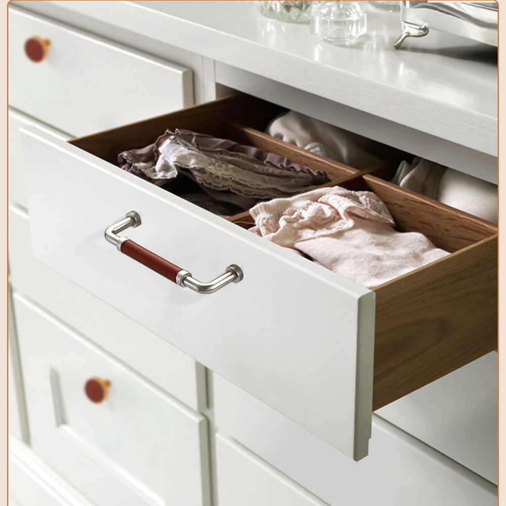 Full Grain Leather Brass Cabinet Wardrobe Pull And Knobs