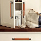 Retro Brown Leather Drawer Handles
