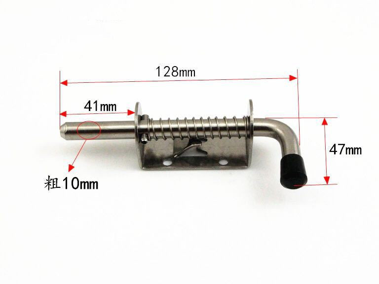 5 Inch Brushed Finished Spring Loaded Latch Pin 304 Stainless Steel Barrel Bolt Thickened 2mm Door Lock