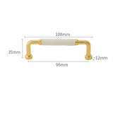 Polished Brass and Leather Cabinet Handles