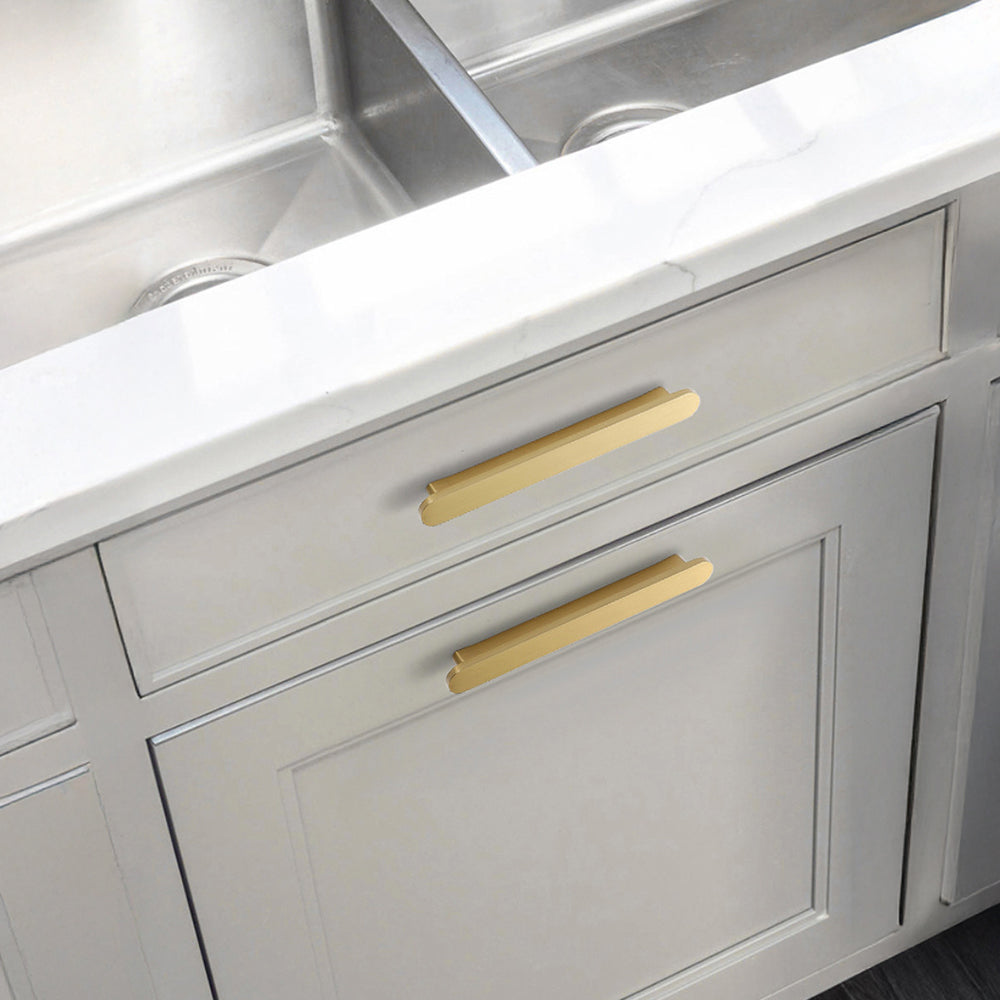 Rounded Edges Solid Brass Kitchen Cabinet Handles