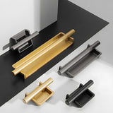 Art Deco Aluminum Alloy Recessed Door Pulls Cabinet Handles