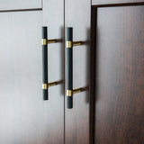 Nordic Black Mesh Knurled Brass Handle Simple Cabinet Wardrobe Pulls