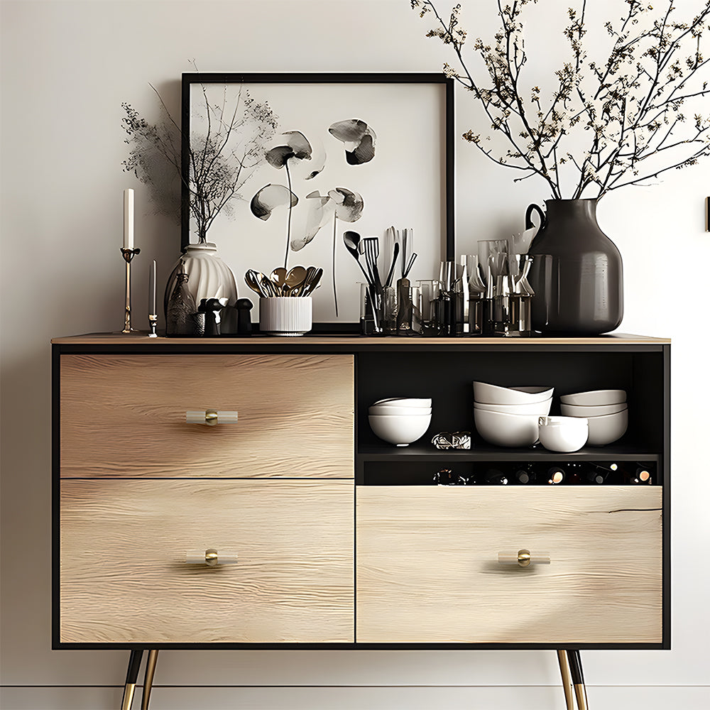 Modern Simple Drawer Door Wooden Cabinet Handle