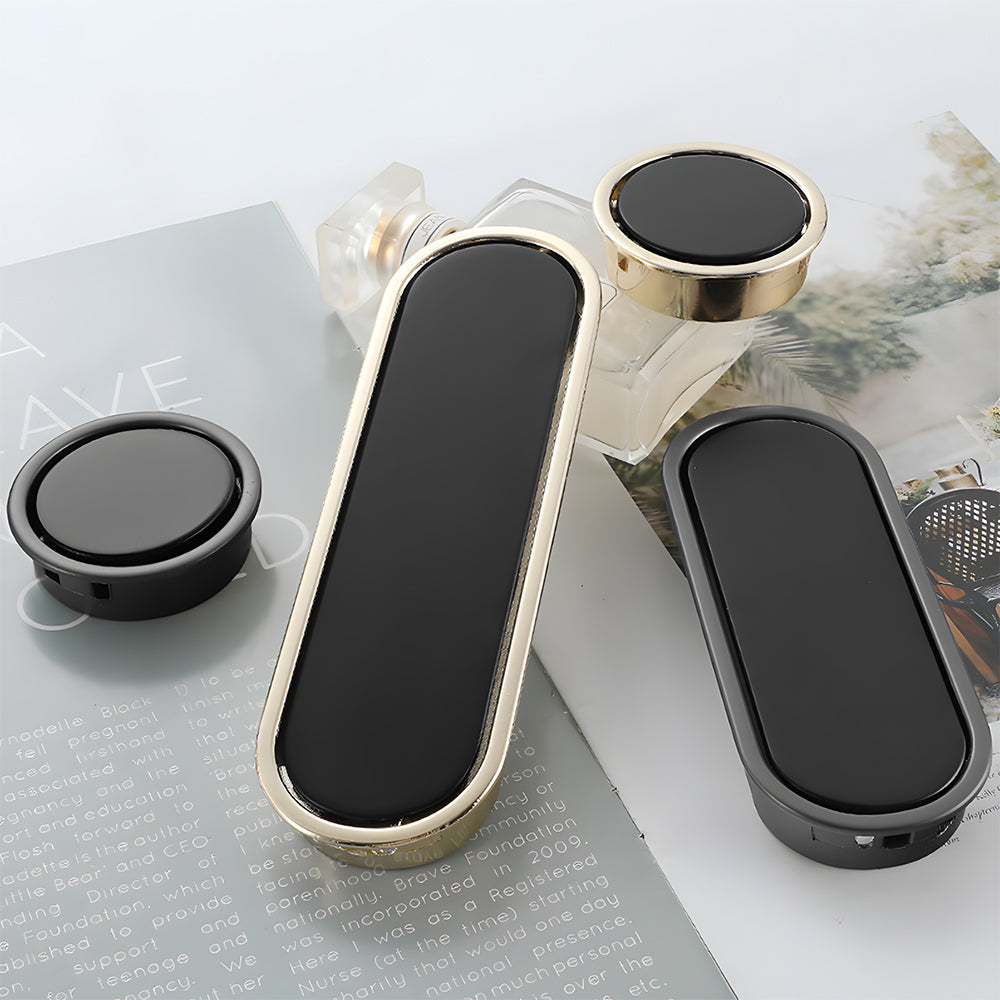 Simple Black Hidden Recessed Cabinet Pulls
