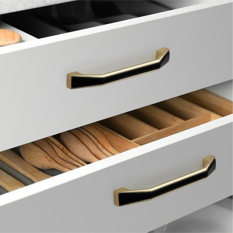 Luxury Zinc Alloy Black Gold Cabinet Handles