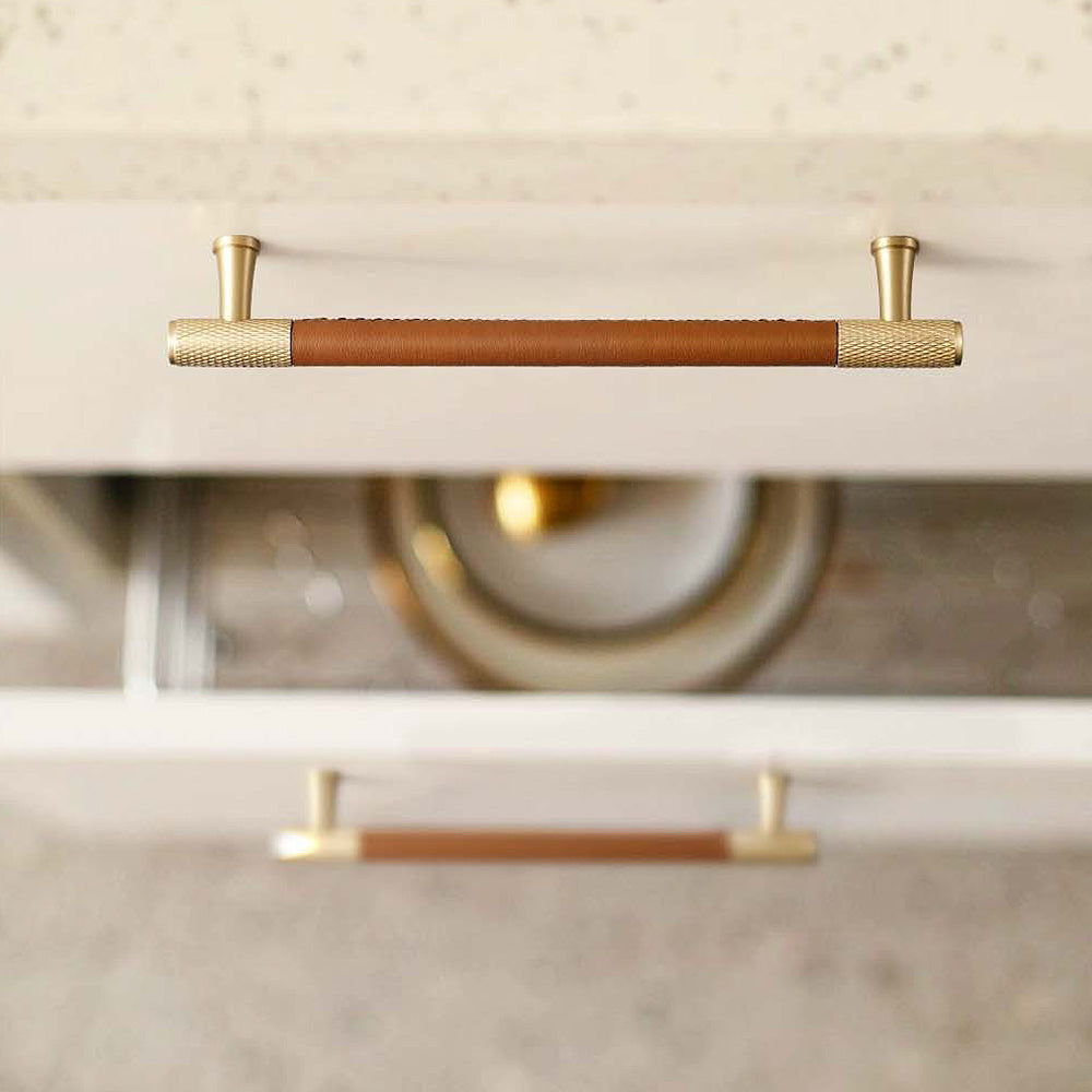 Cowhide Pure Brass Modern Simple Drawer Cabinet Handle