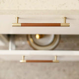 Cowhide Pure Brass Modern Simple Drawer Cabinet Handle
