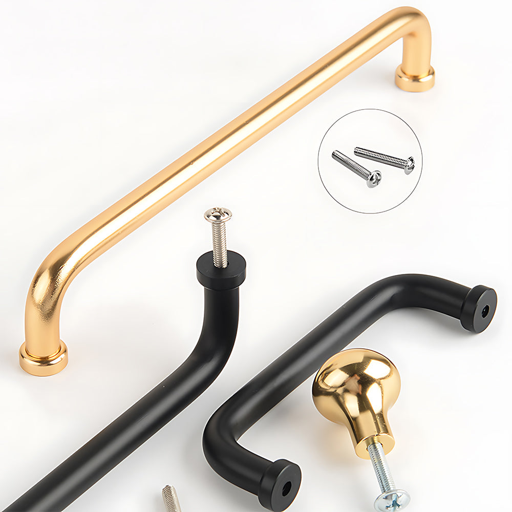 French Minimalist U-shaped Rounded Arc Cabinet Handles