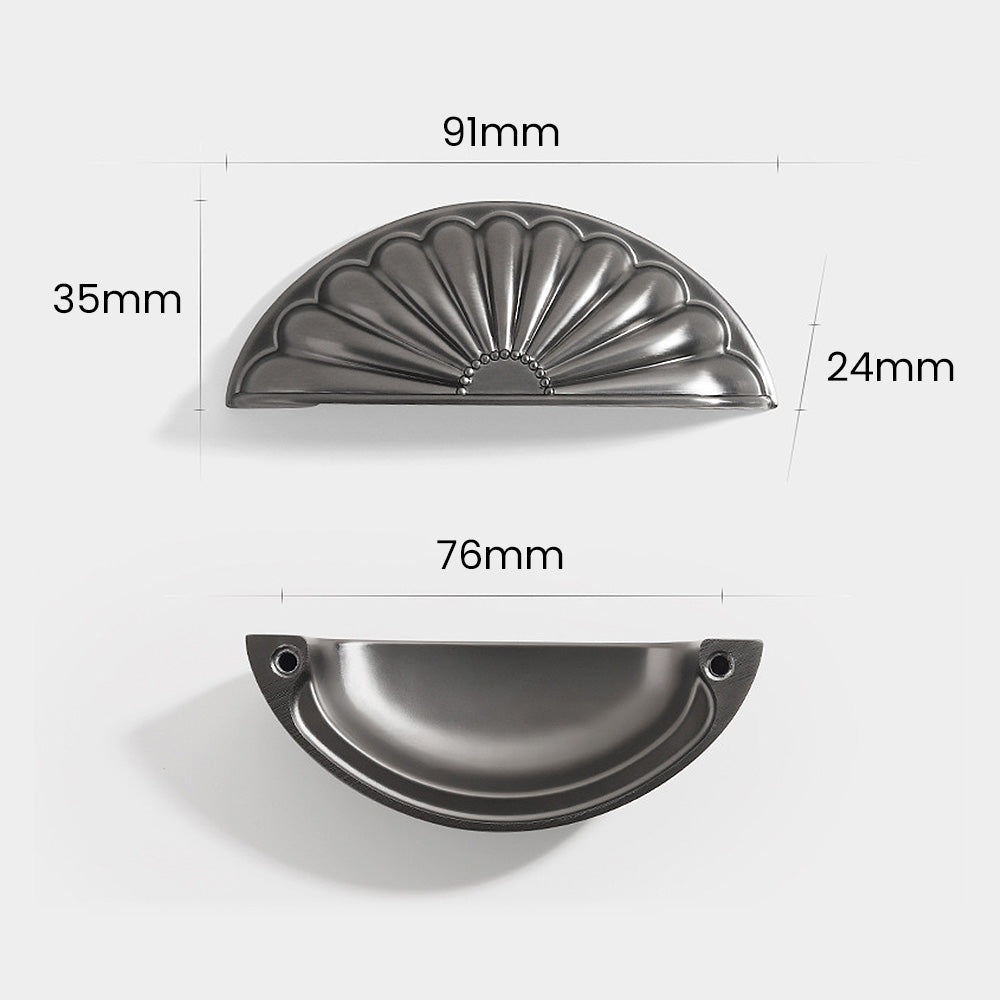 3 Inch Antique Shell Cabinet Cup Pulls