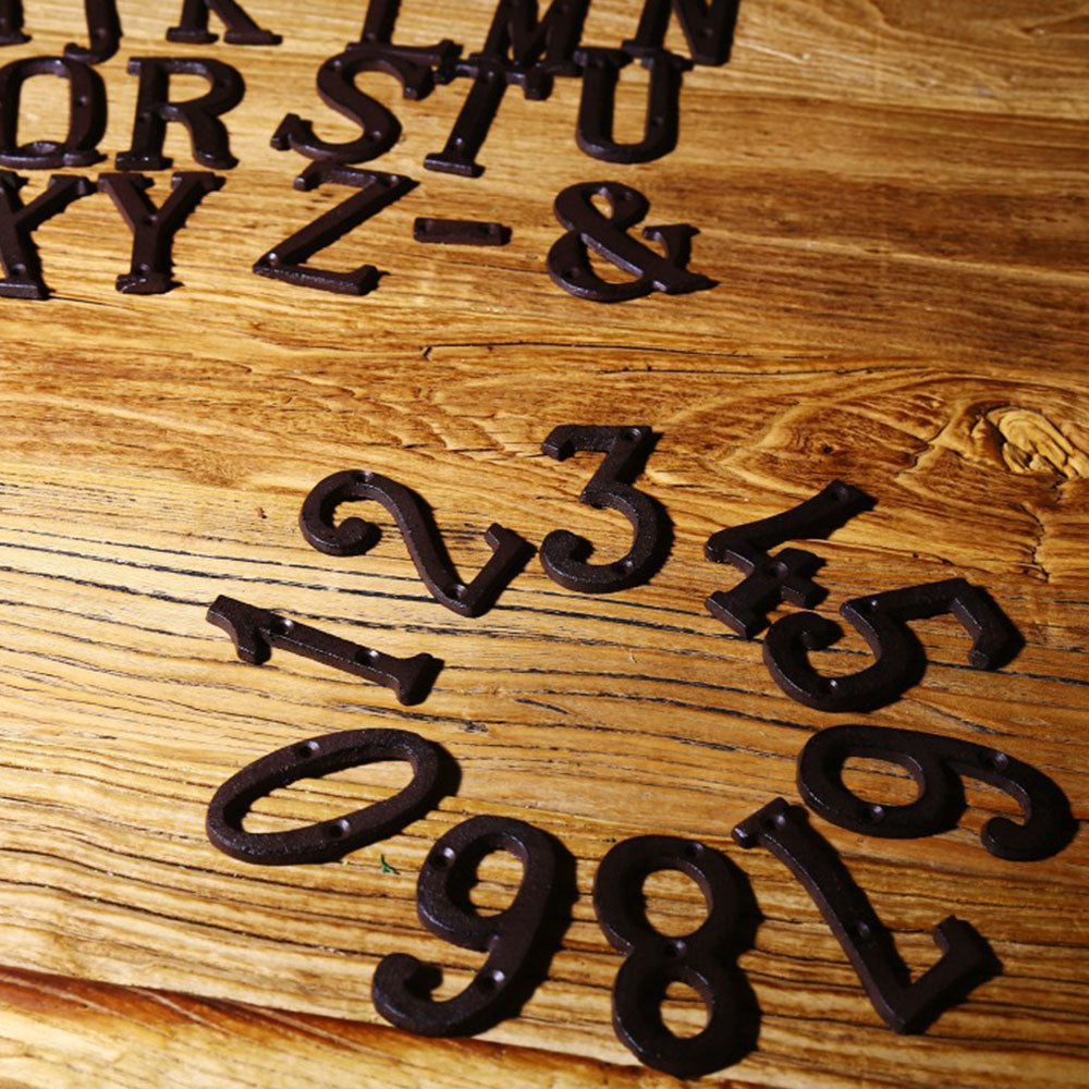 5 Inch Antique Cast Wrought Iron House Door Numbers