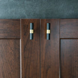 Nordic Black Mesh Knurled Brass Handle Simple Cabinet Wardrobe Pulls