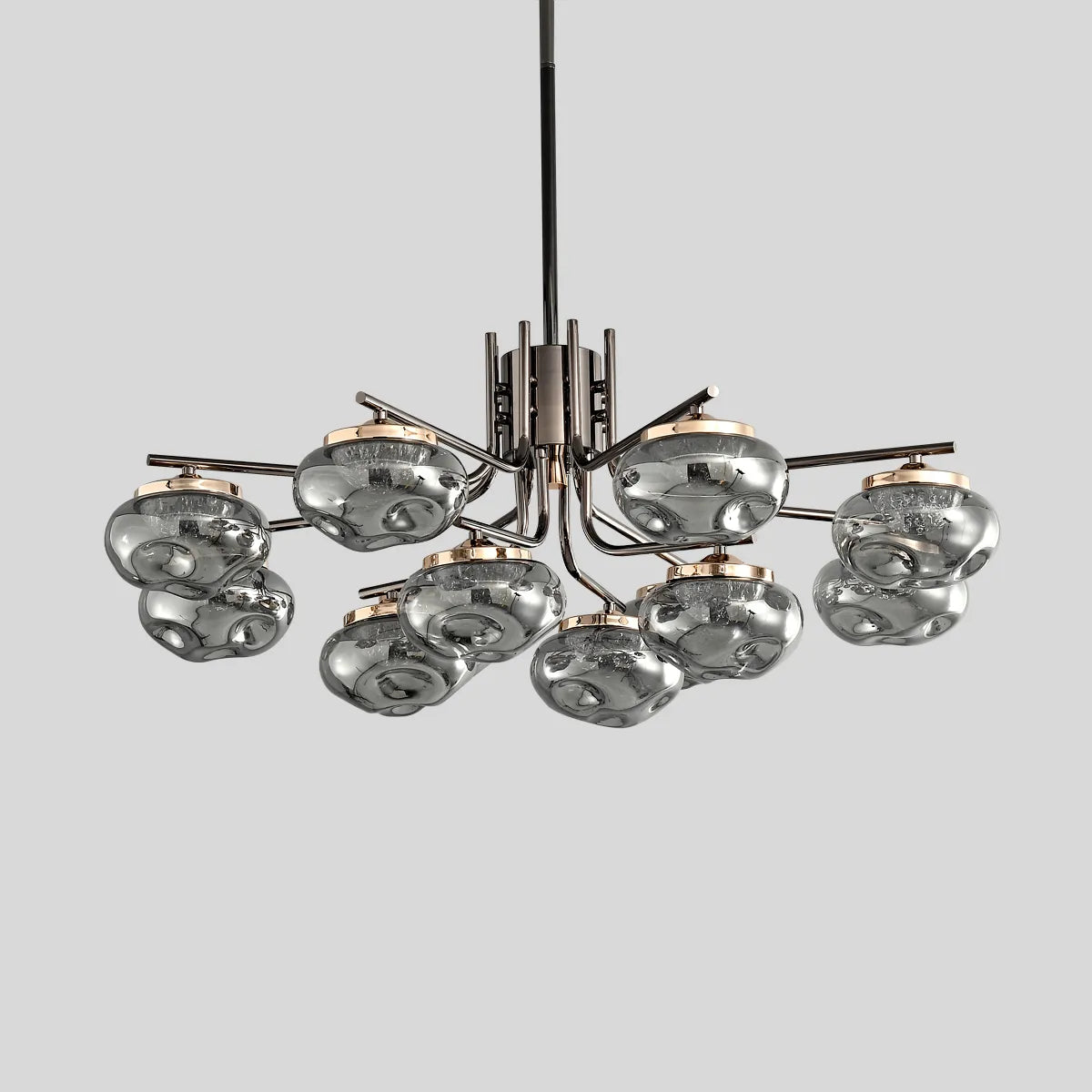 Smoked glass round pendant lamp