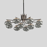 Smoked glass round pendant lamp