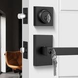 Square Contemporary Entry Door Handleset with Deadbolt