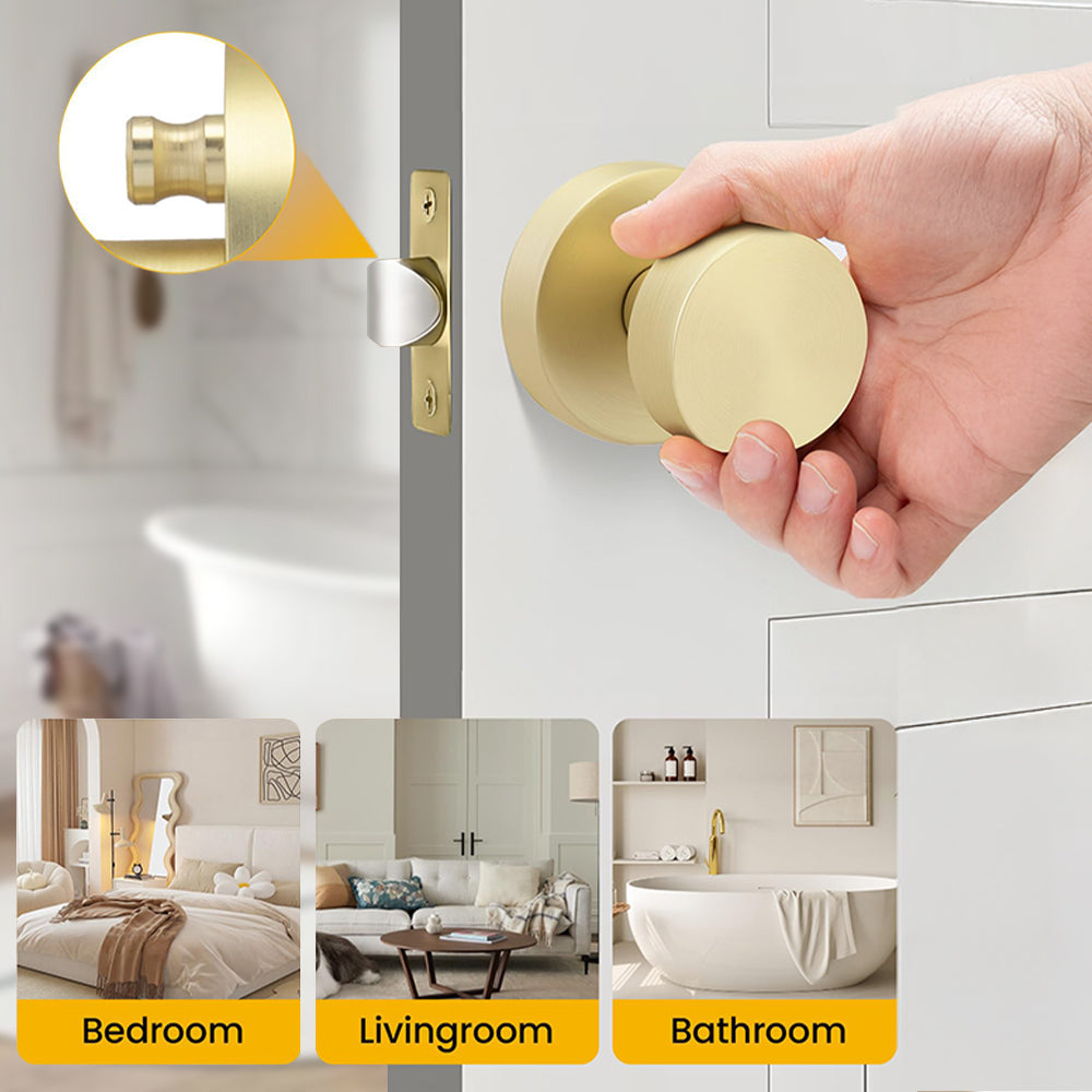 Heavy Duty Zinc Alloy Indoor Rounded Bathroom Door knobs