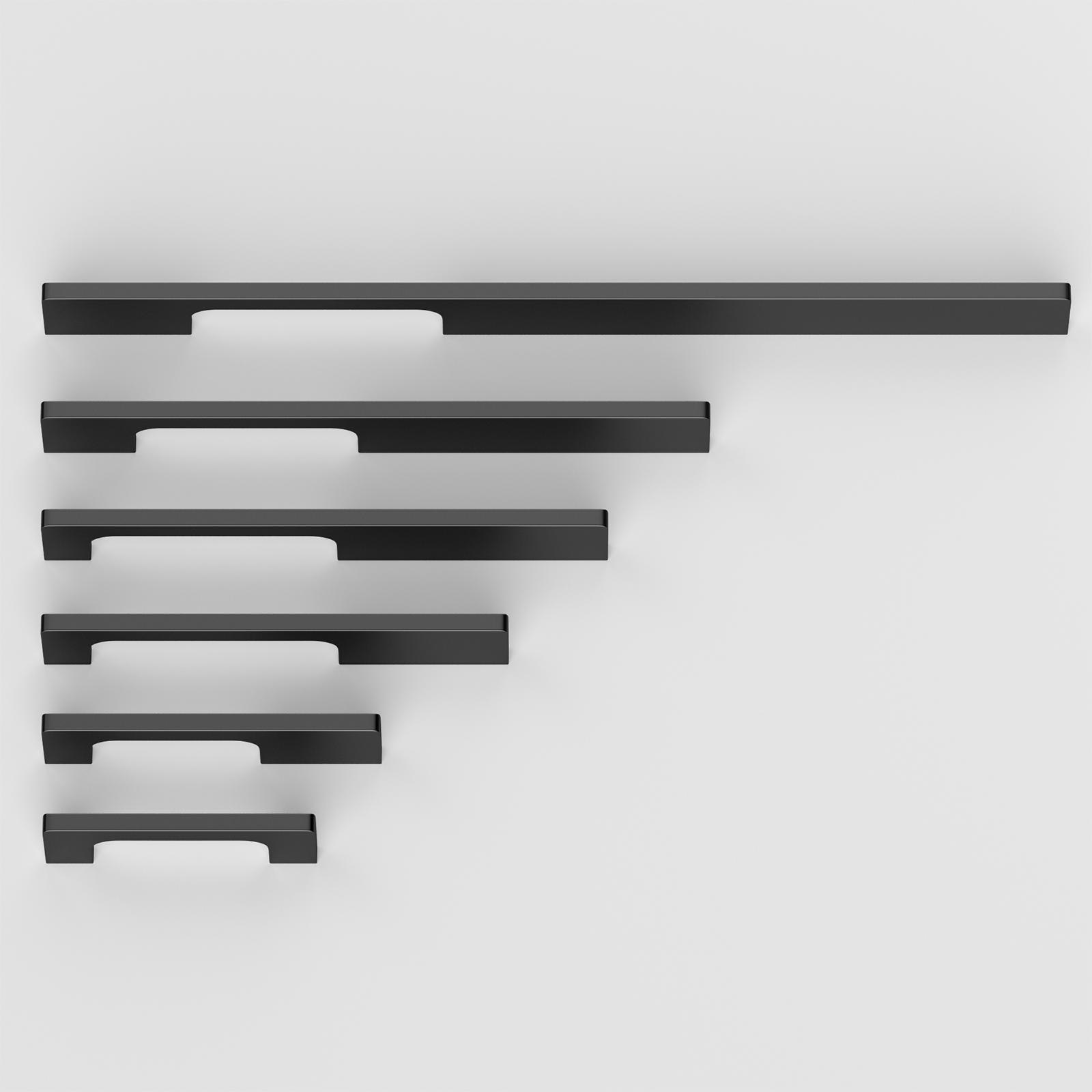 Black Aluminum Alloy Modern Slimline Unique Cabinet Pulls and Drawer Handles