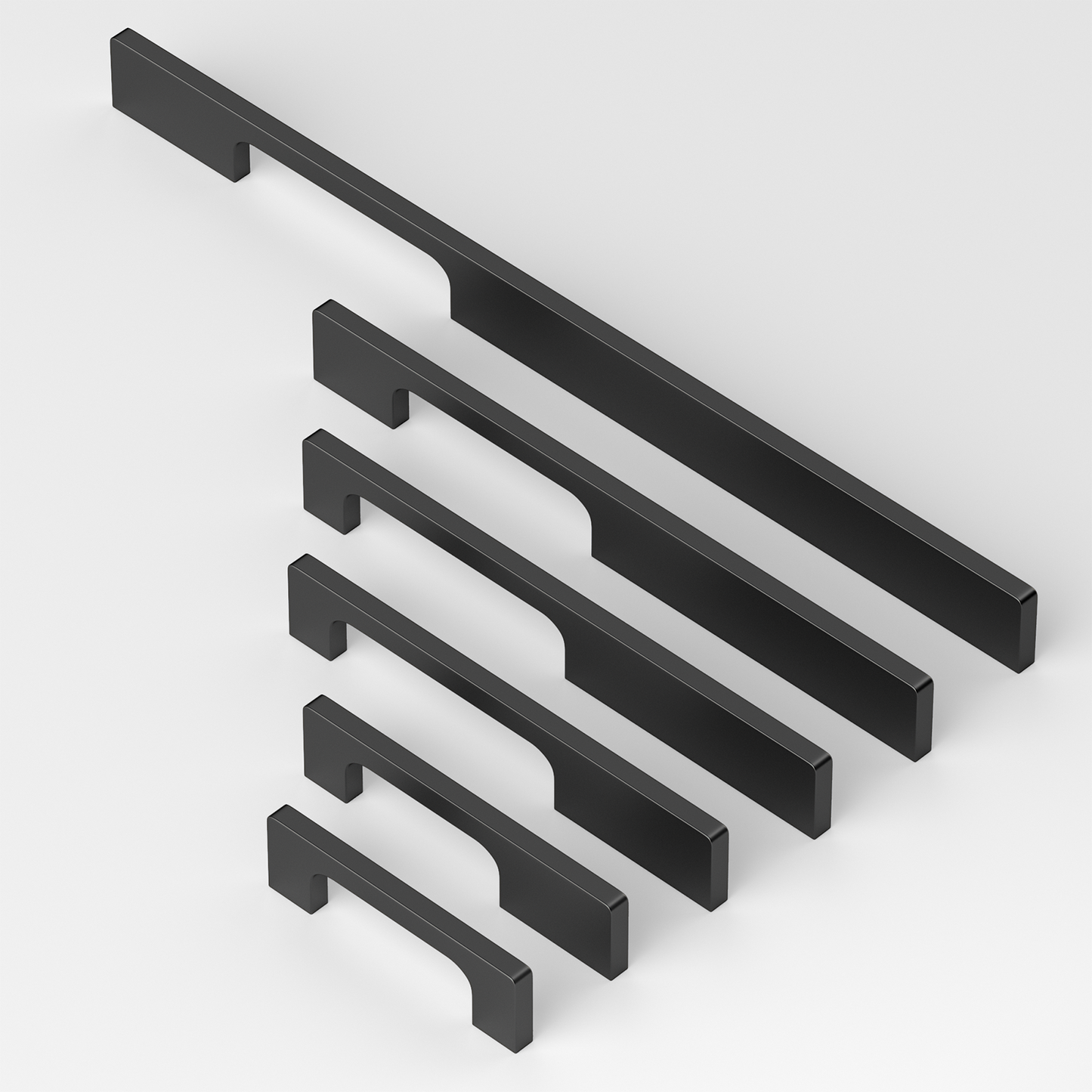 Black Aluminum Alloy Modern Slimline Unique Cabinet Pulls and Drawer Handles