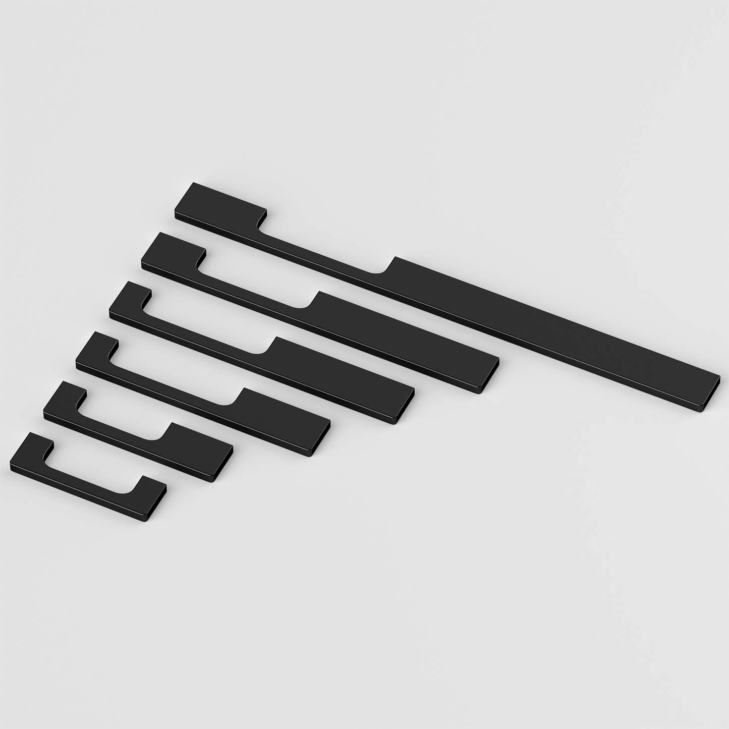 Black Aluminum Alloy Modern Slimline Unique Cabinet Pulls and Drawer Handles