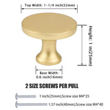 Gold Round Bathroom Cabinet Drawer Knobs