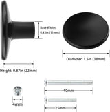 Black Round Drawer Knobs Solid For Kitchen Cabinets Door