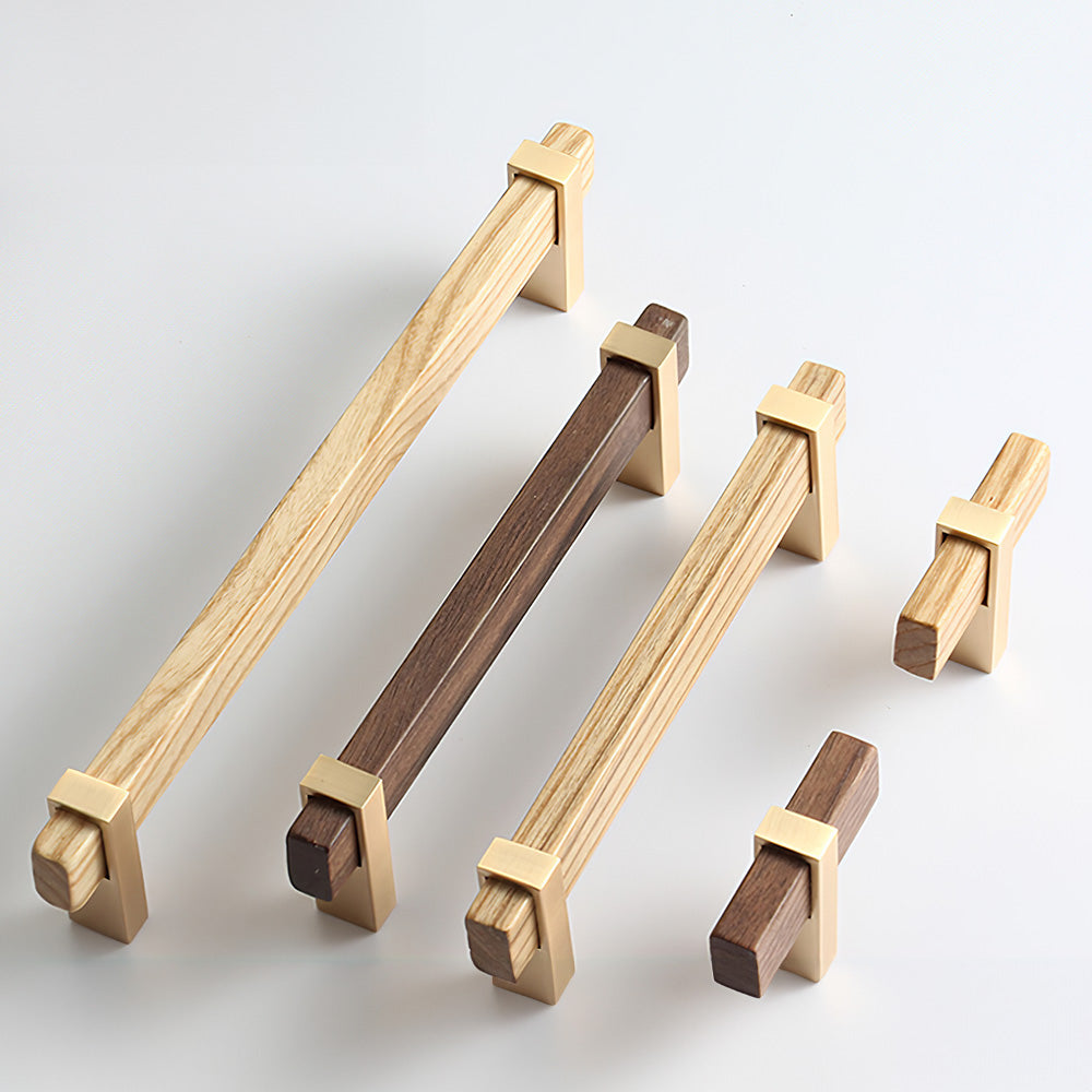 Square Wooden Walnut Kitchen Cabinet Handle