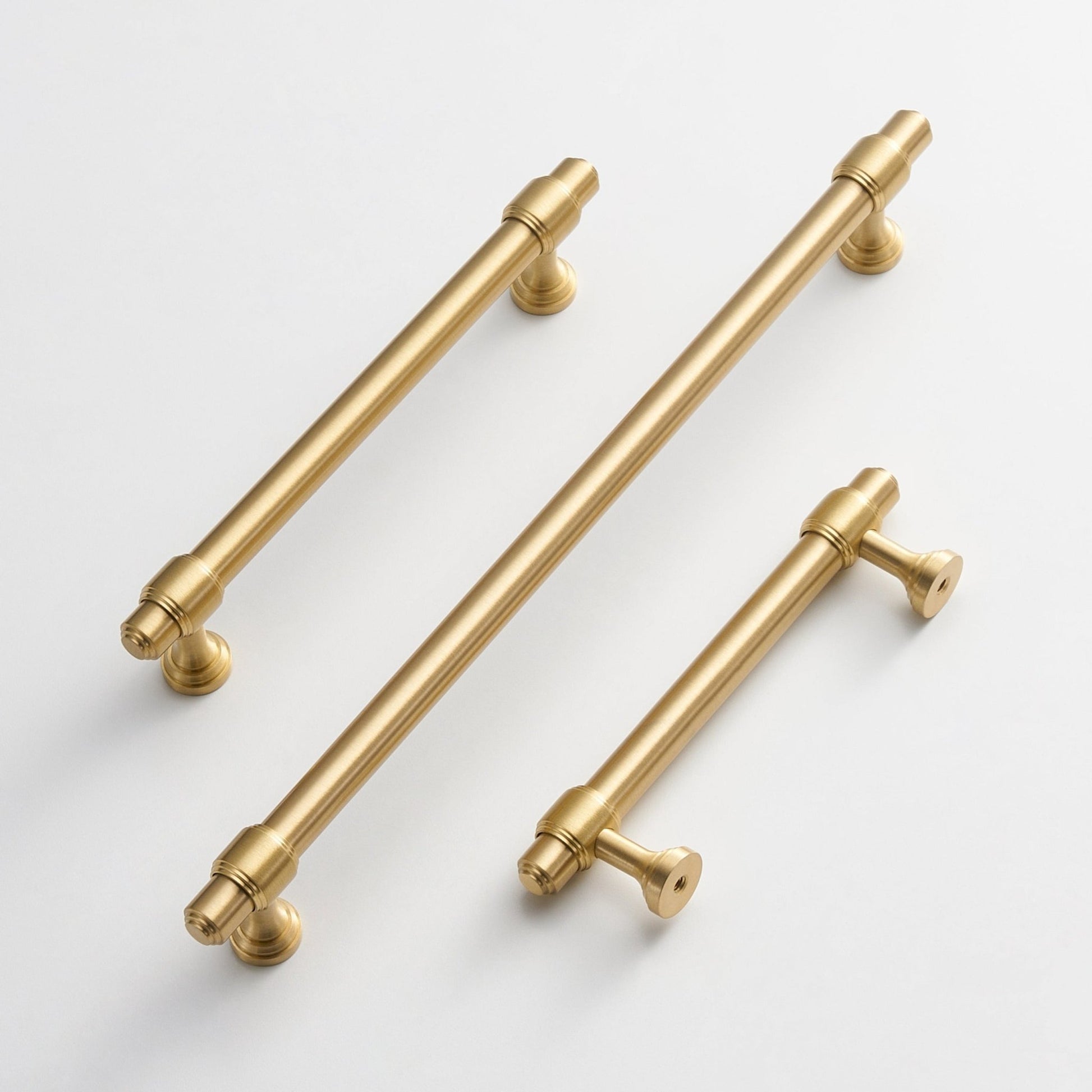 Gold Modern Brass Kitchen T-Bar Cabinet Drawer Pulls