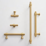 Gold Modern Brass Kitchen T-Bar Cabinet Drawer Pulls